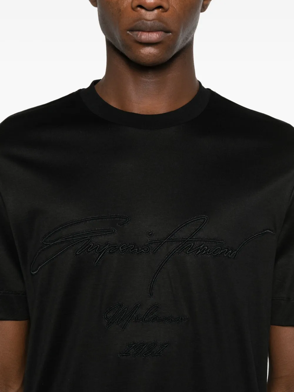 Emporio Armani T-shirt met borduurwerk Zwart