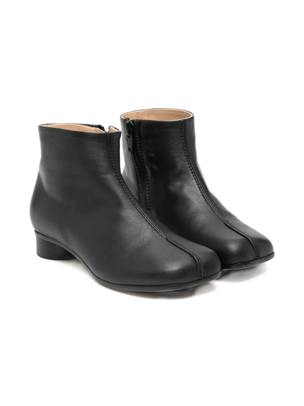 MM6 Maison Margiela Kids leather ankle boots Zwart