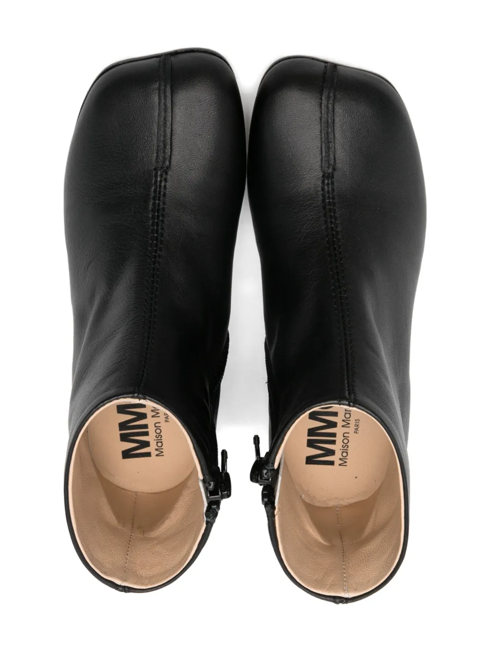 MM6 Maison Margiela Kids leather ankle boots Zwart