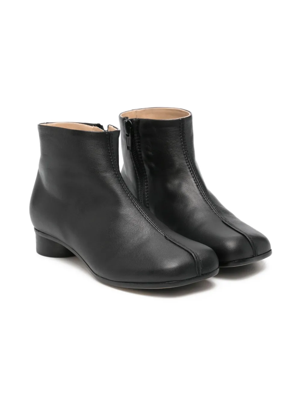 MM6 Maison Margiela Kids leather ankle boots | Black | Image 1
