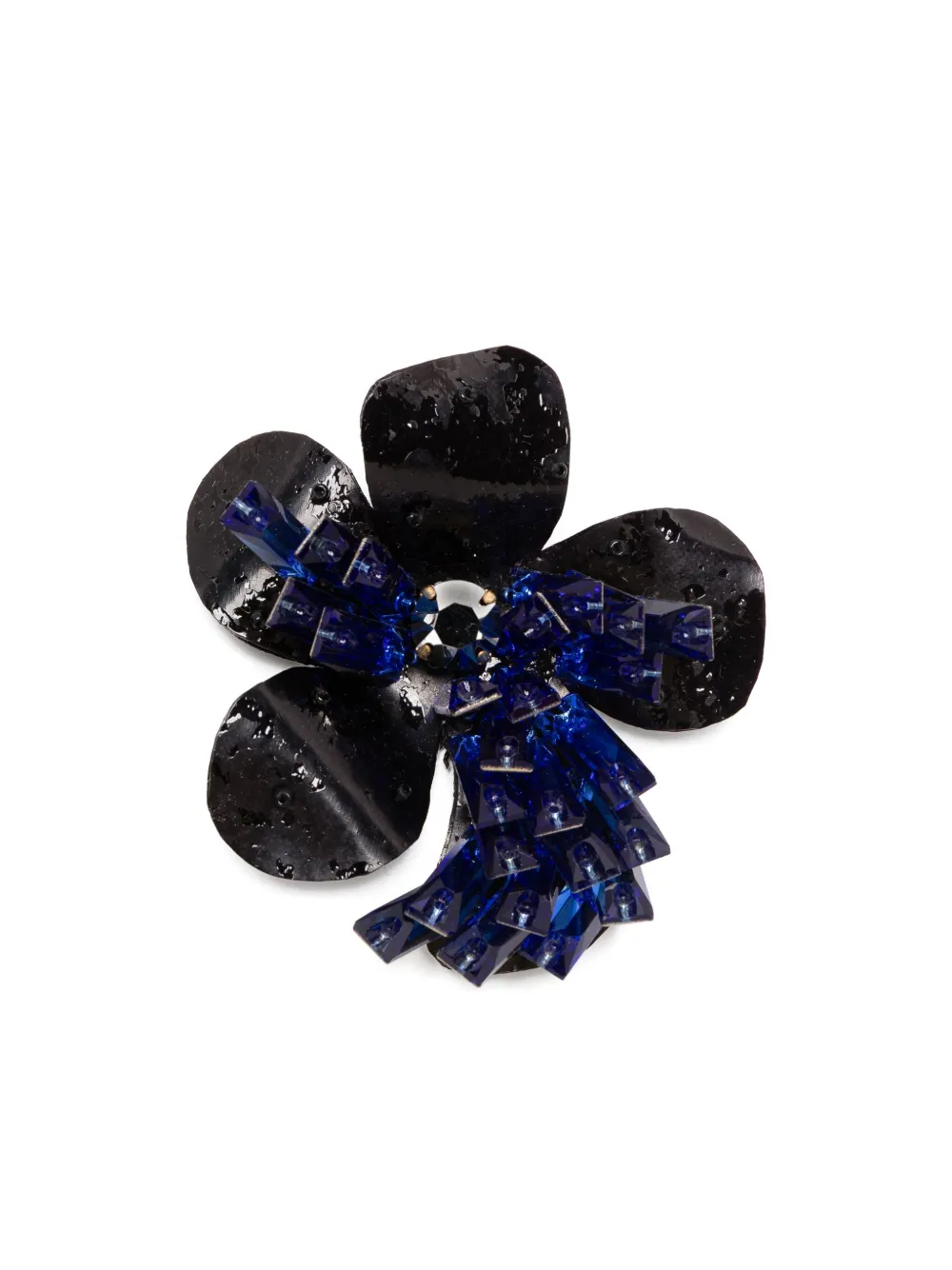 Biyan Flower Tassel Earrings In Black