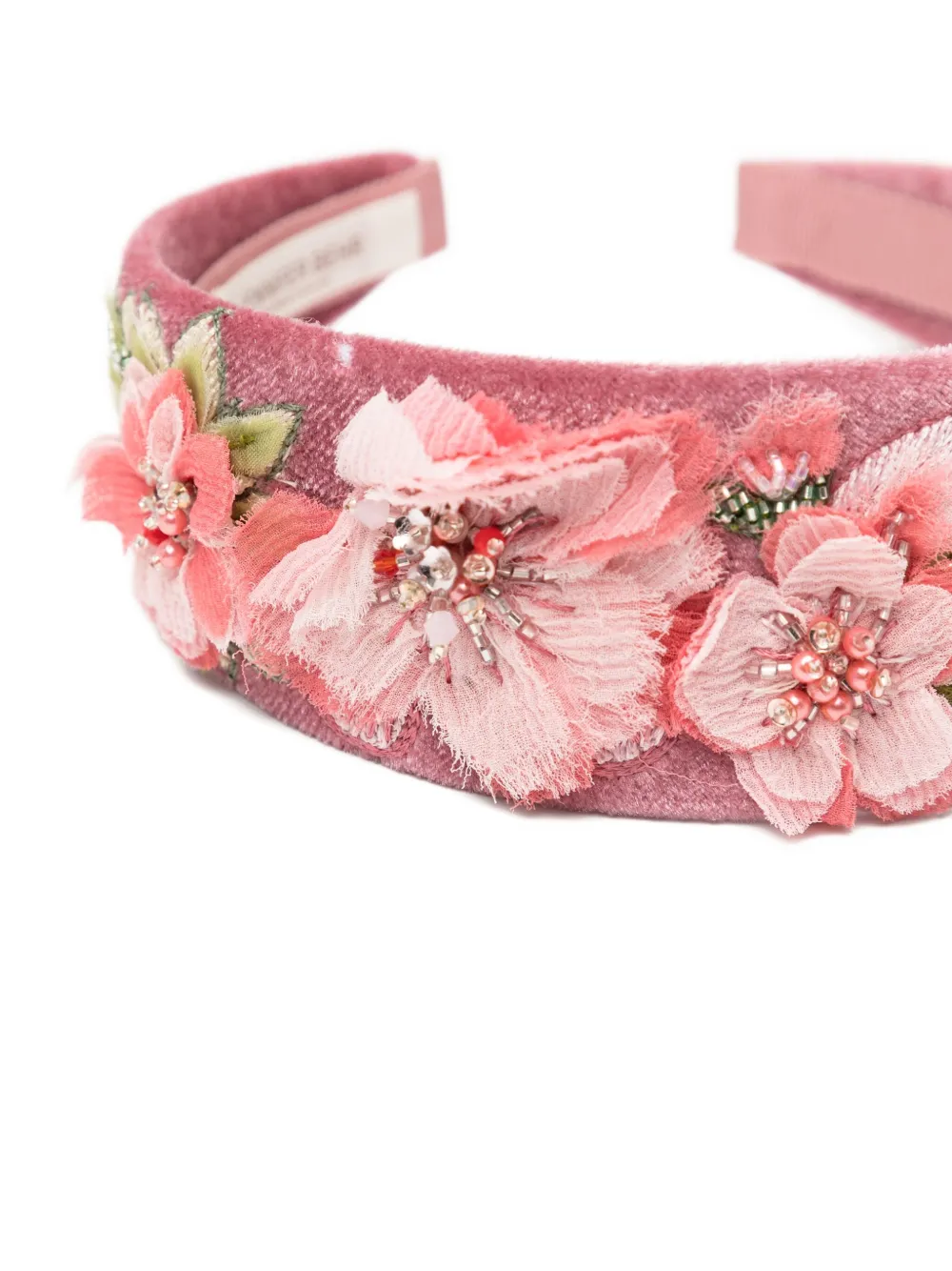 Jennifer Behr Floral-appliqué Velvet Headband In Pink