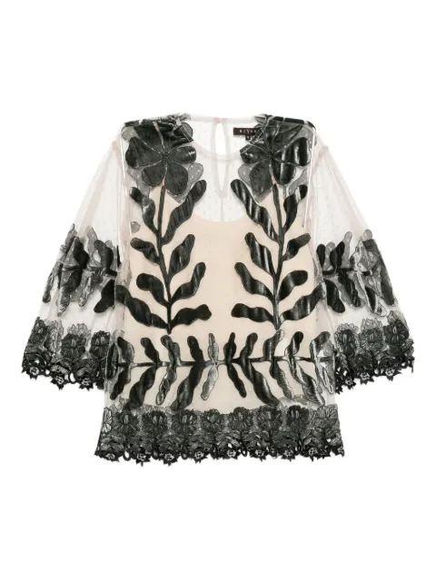 Biyan floral lace appliqué blouse