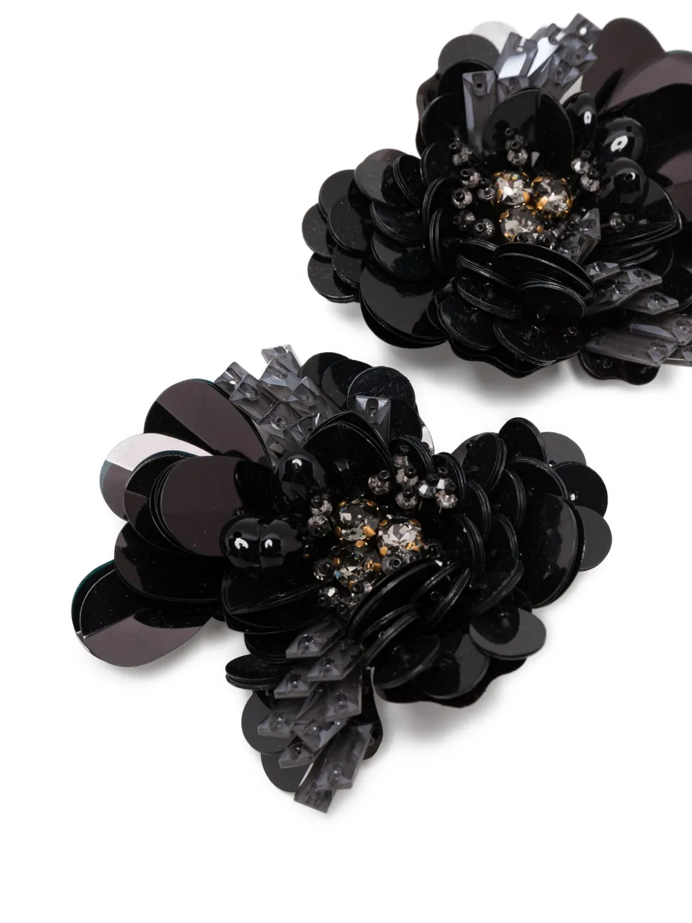 Sequined Floral-Motif Earrings