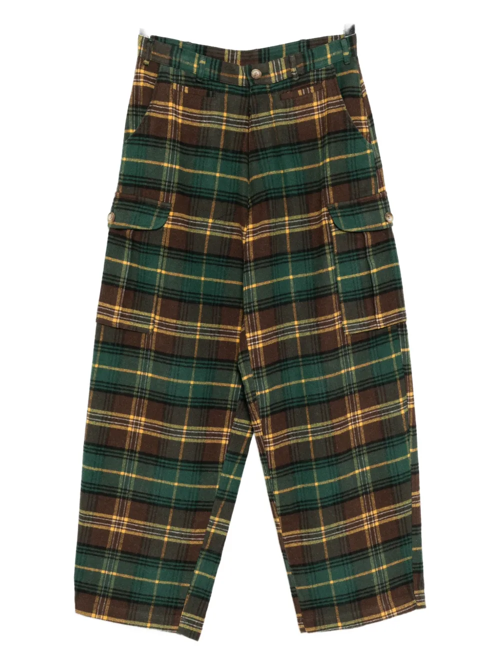 Sky High Farm Flannel Cargo Pants In Green