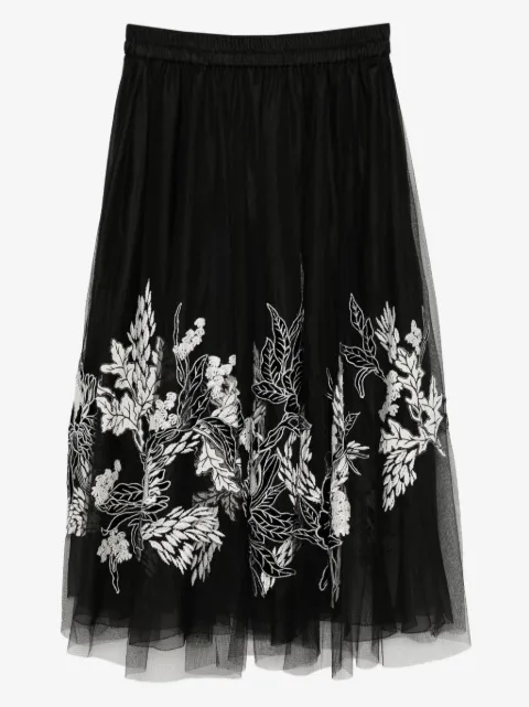 Biyan floral-embroidered skirt 