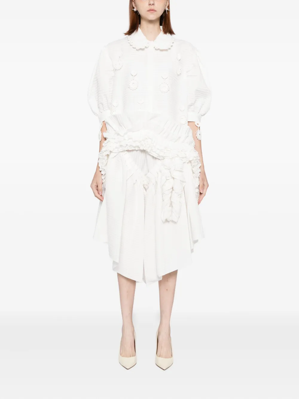 RÓISÍN PIERCE Shirt verfraaid met bloemen - Wit