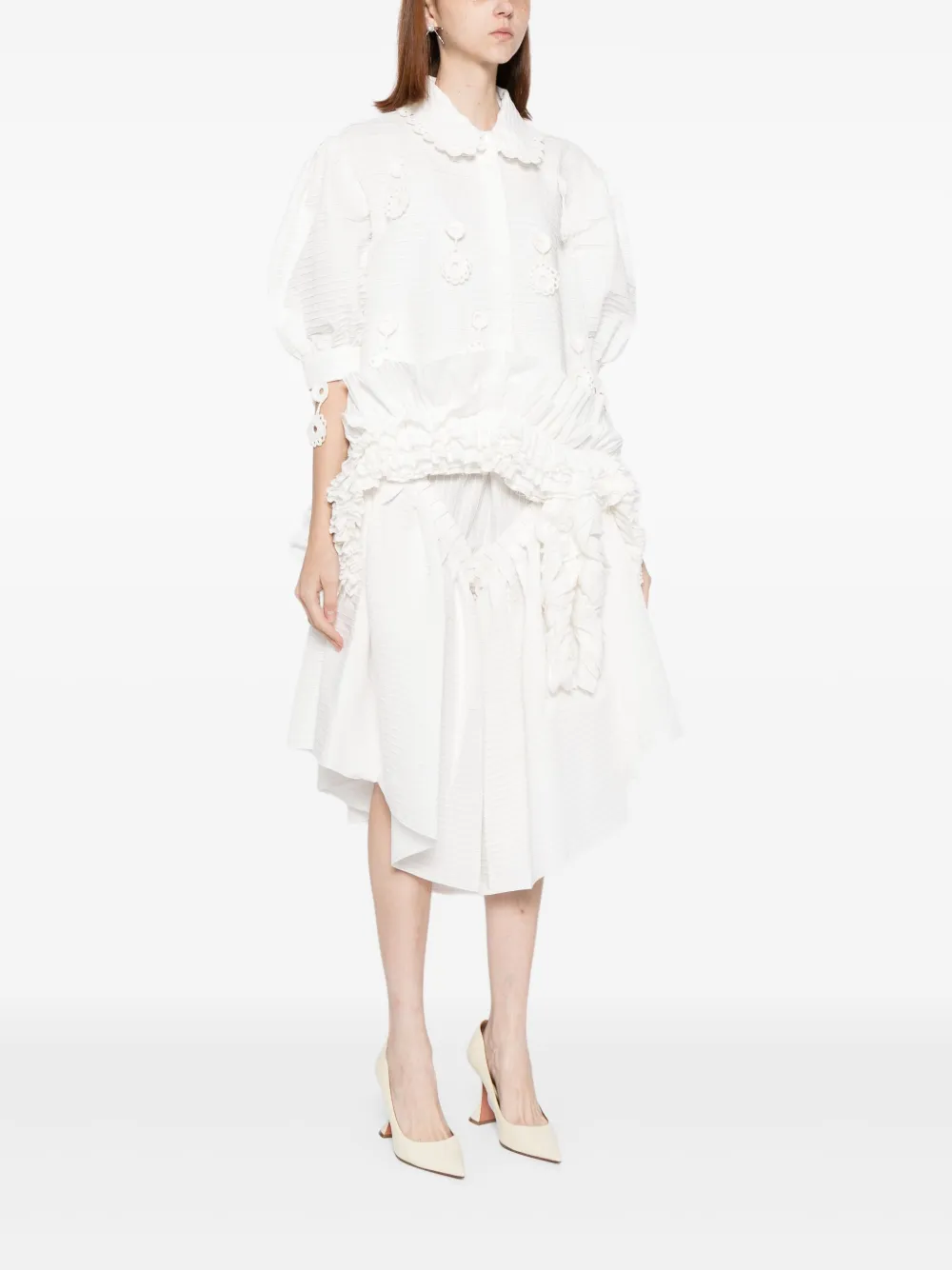  Róisín Pierce Floral-embellished Blouse - White 