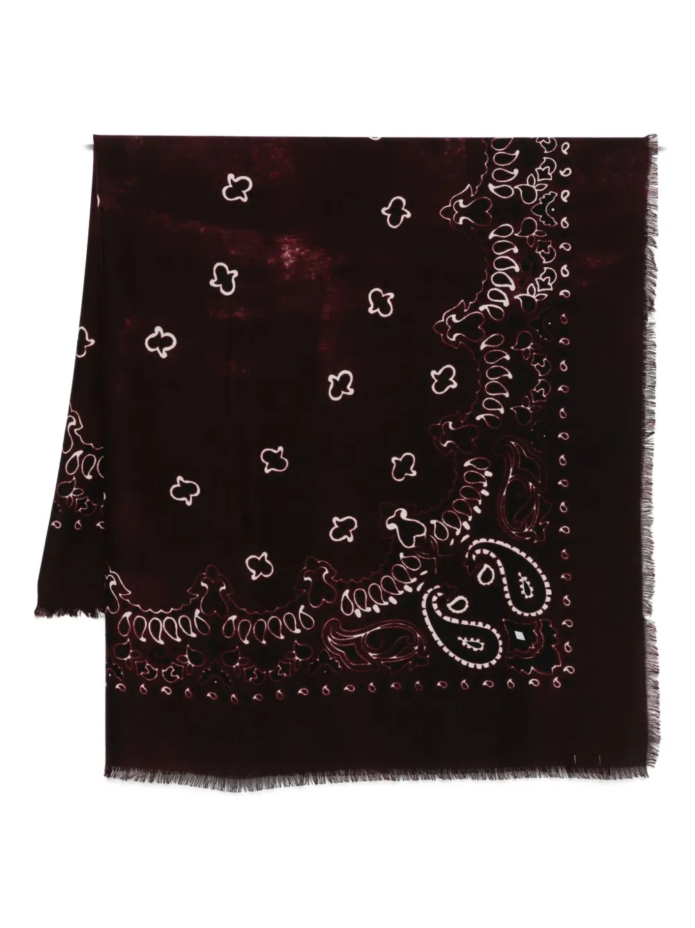Destin Frayed-trim Scarf In Brown