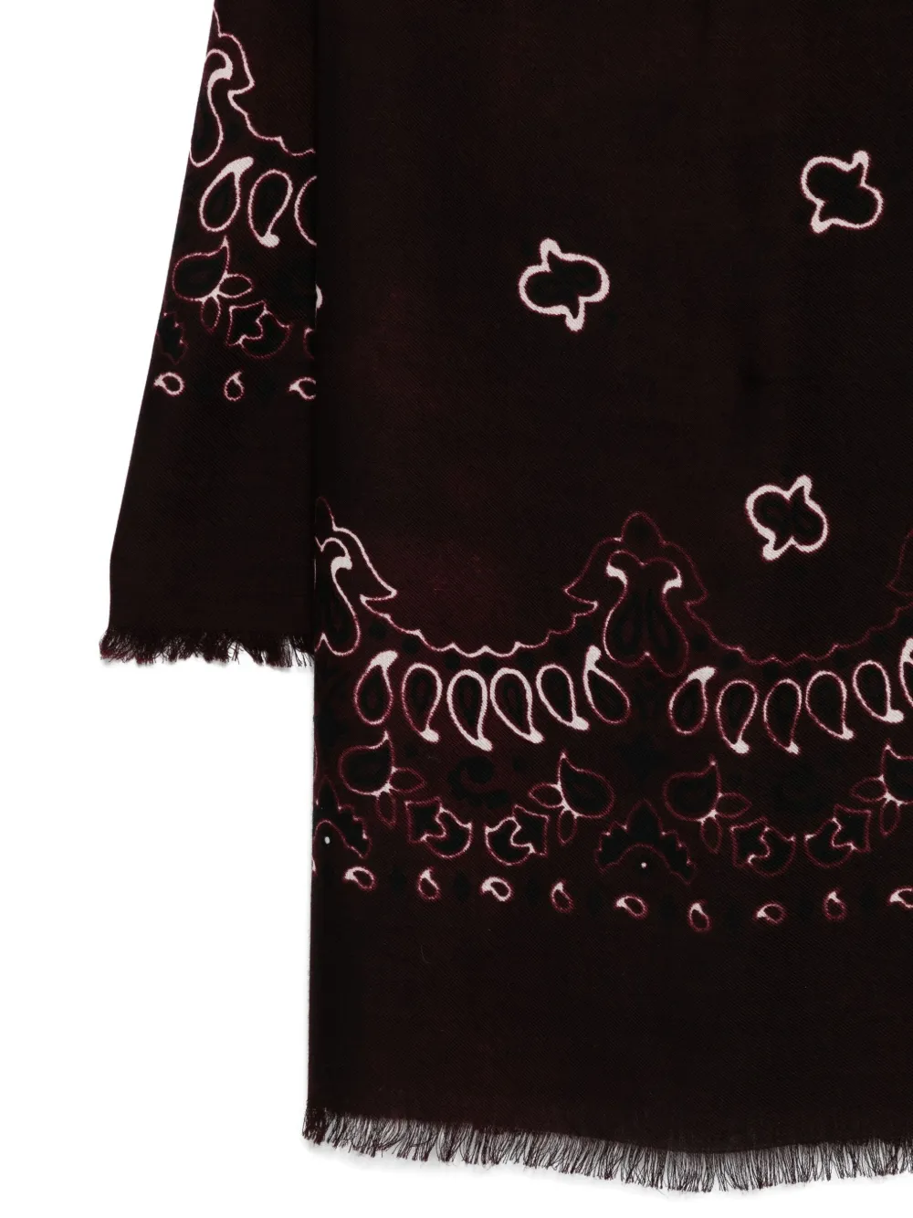 Destin Frayed-trim Scarf In Brown