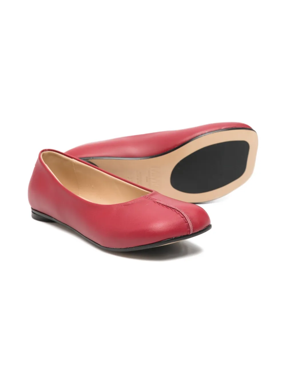 MM6 Maison Margiela Kids stitched leather ballerinas | Teen Girl Shoes | Image 2
