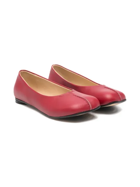 MM6 Maison Margiela Kids stitched leather ballerinas