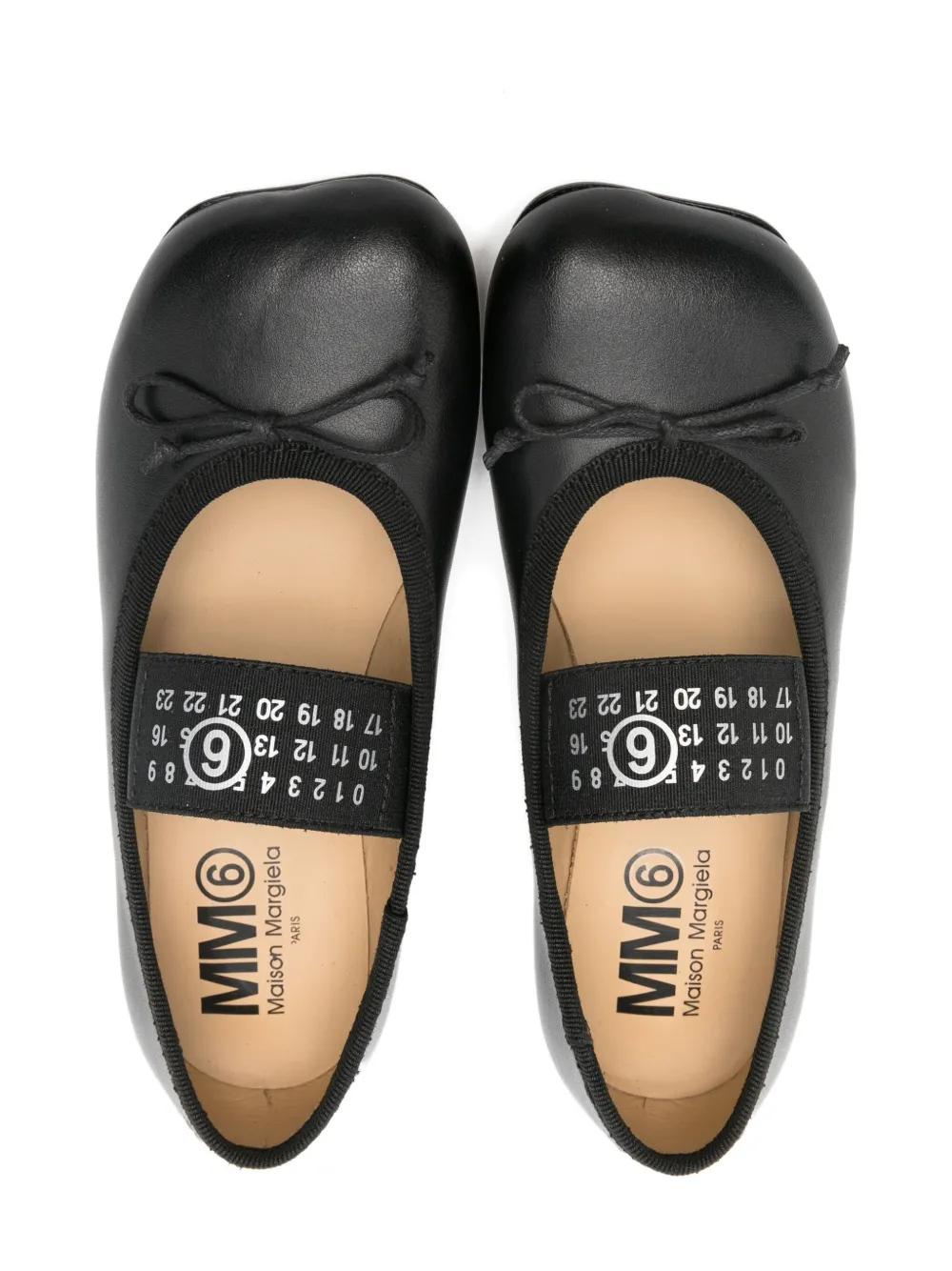 MM6 Maison Margiela Kids Ballerina's met genummerd bandje Zwart