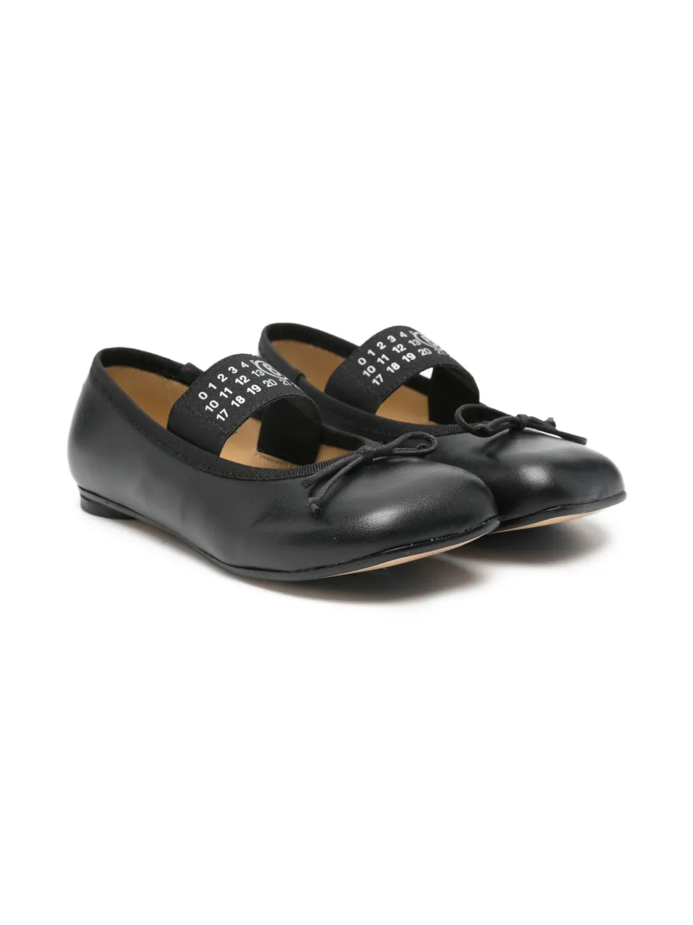 MM6 Maison Margiela Kids numbered-strap ballerinas | Black | Image 1