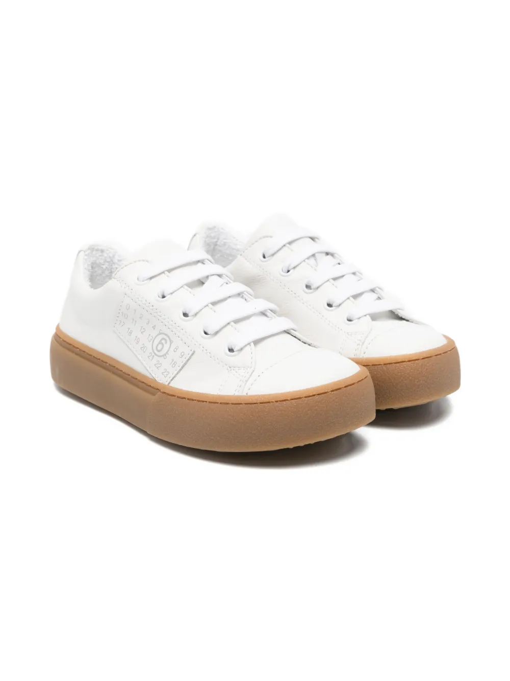 Mm6 Maison Margiela Kids' Numbers-motif Sneakers In White