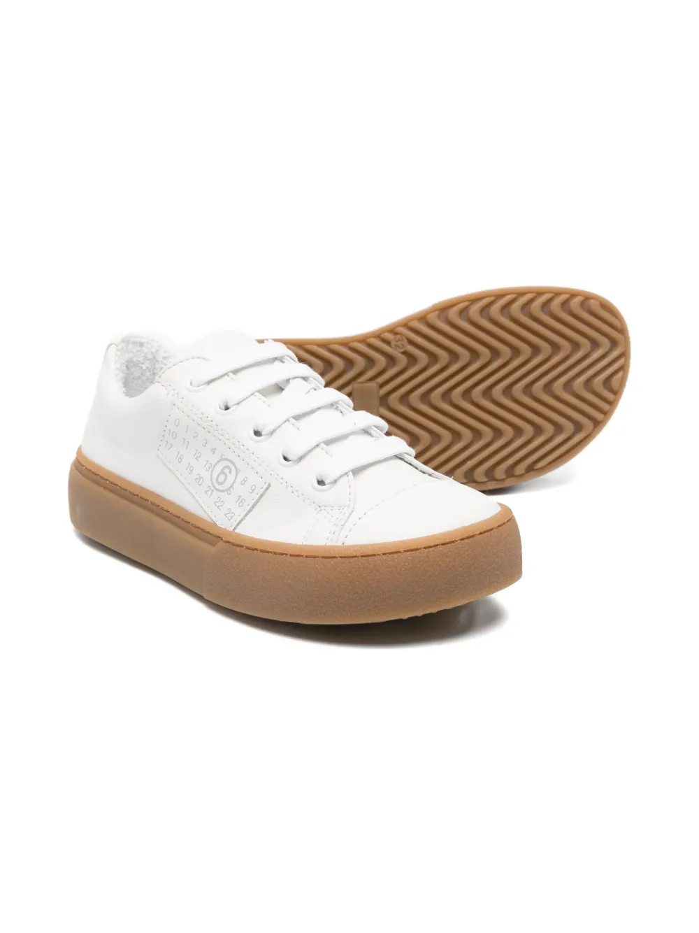Mm6 Maison Margiela Numbers-motif Sneakers In White