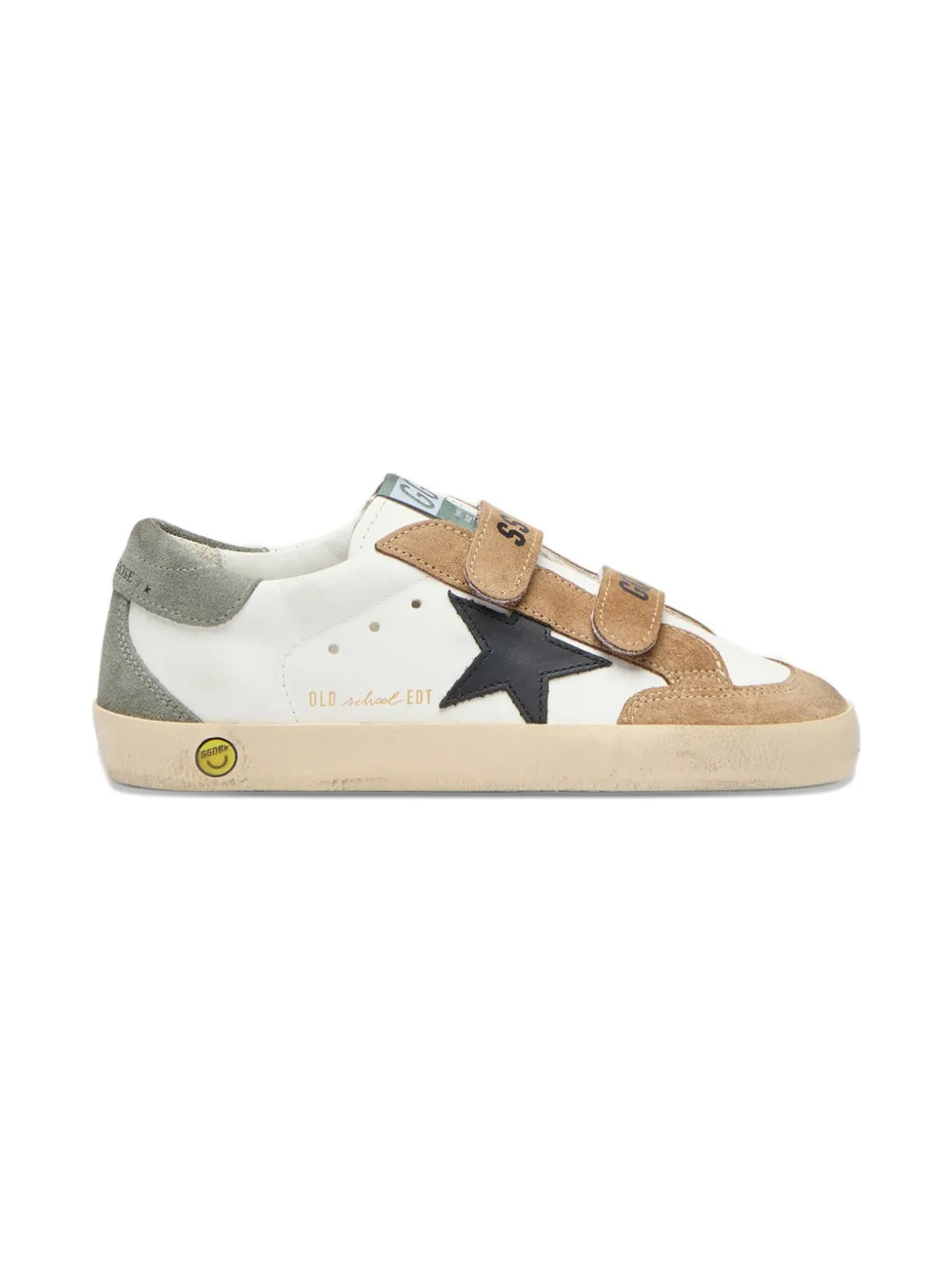 Golden Goose Kids Old School star-appliqué leather sneakers Wit