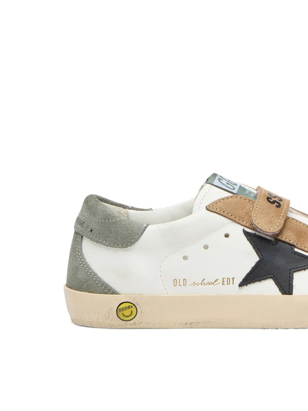 Golden Goose Kids Old School star-appliqué leather sneakers Wit