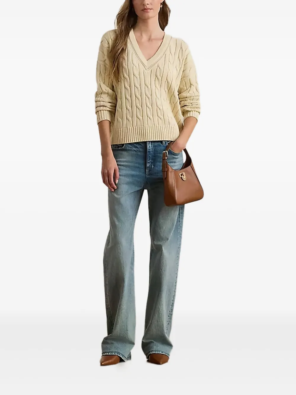 Lauren Ralph Lauren Cricket cable-knit V-neck sweater | Knitted Sweaters | Image 2