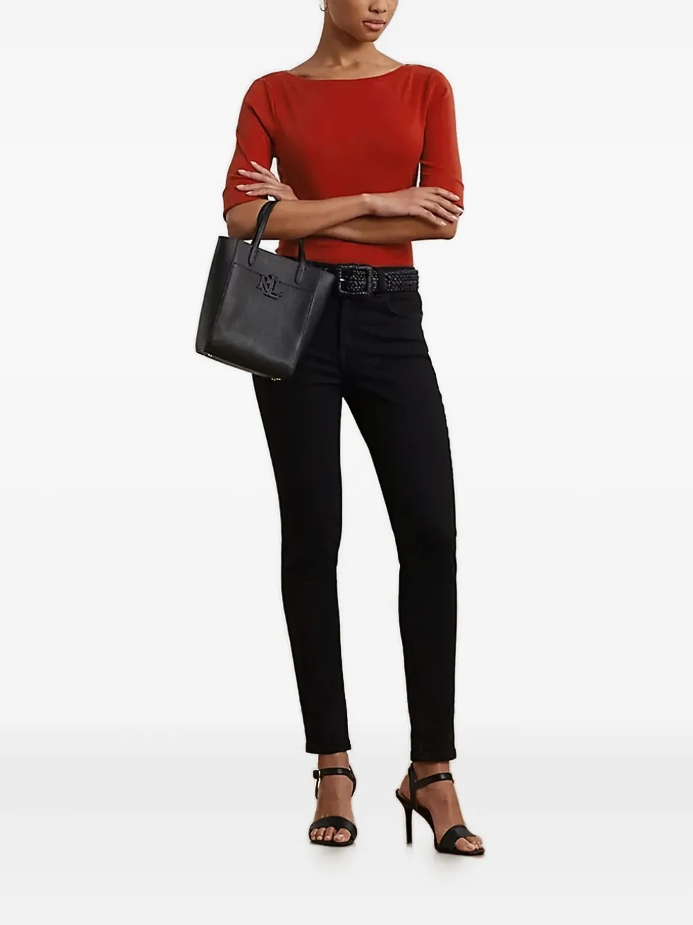 Lauren Ralph Lauren boat-neck three quarter-sleeve top - Rood