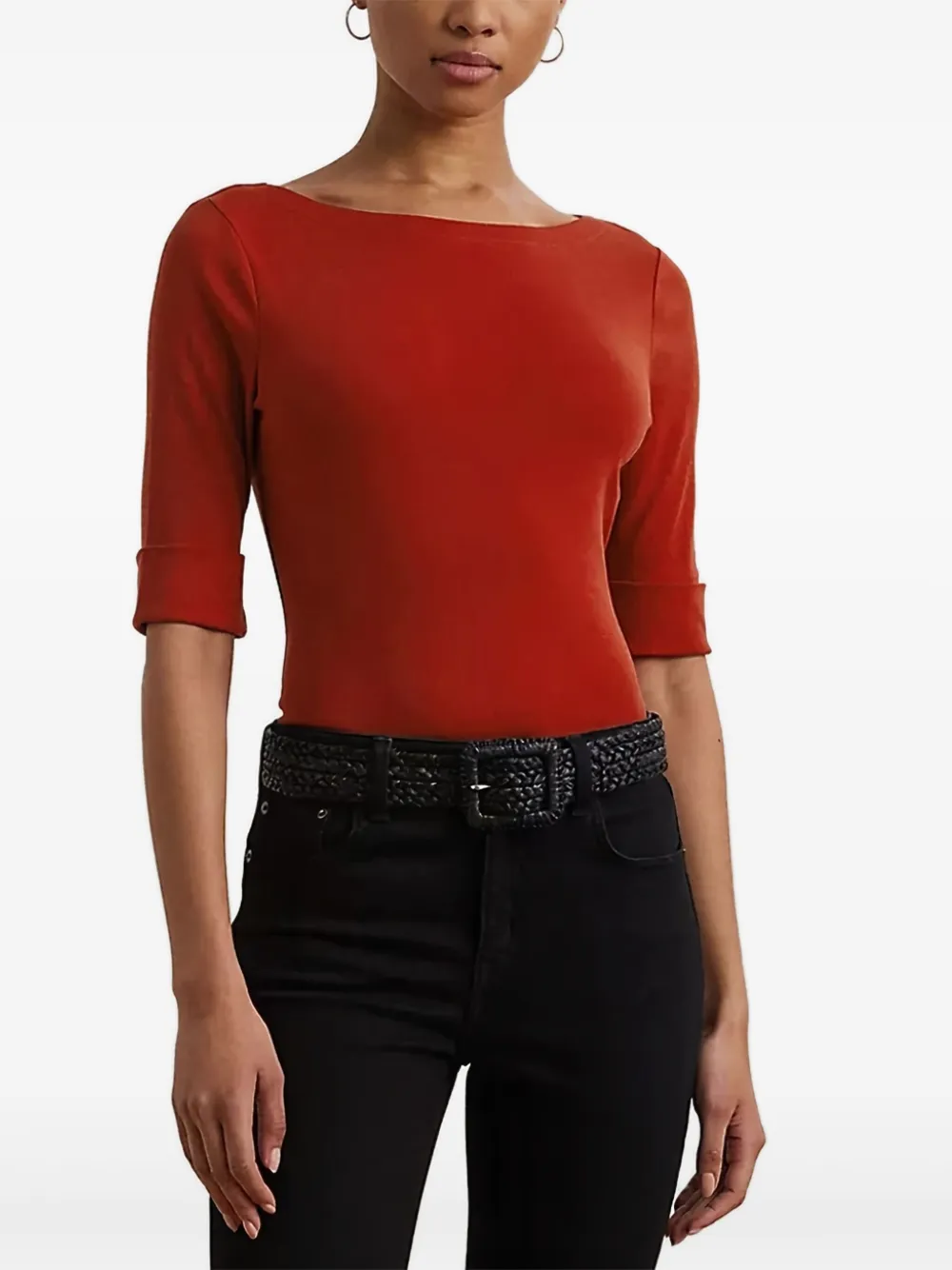 Lauren Ralph Lauren boat-neck three quarter-sleeve top | Red | Image 1