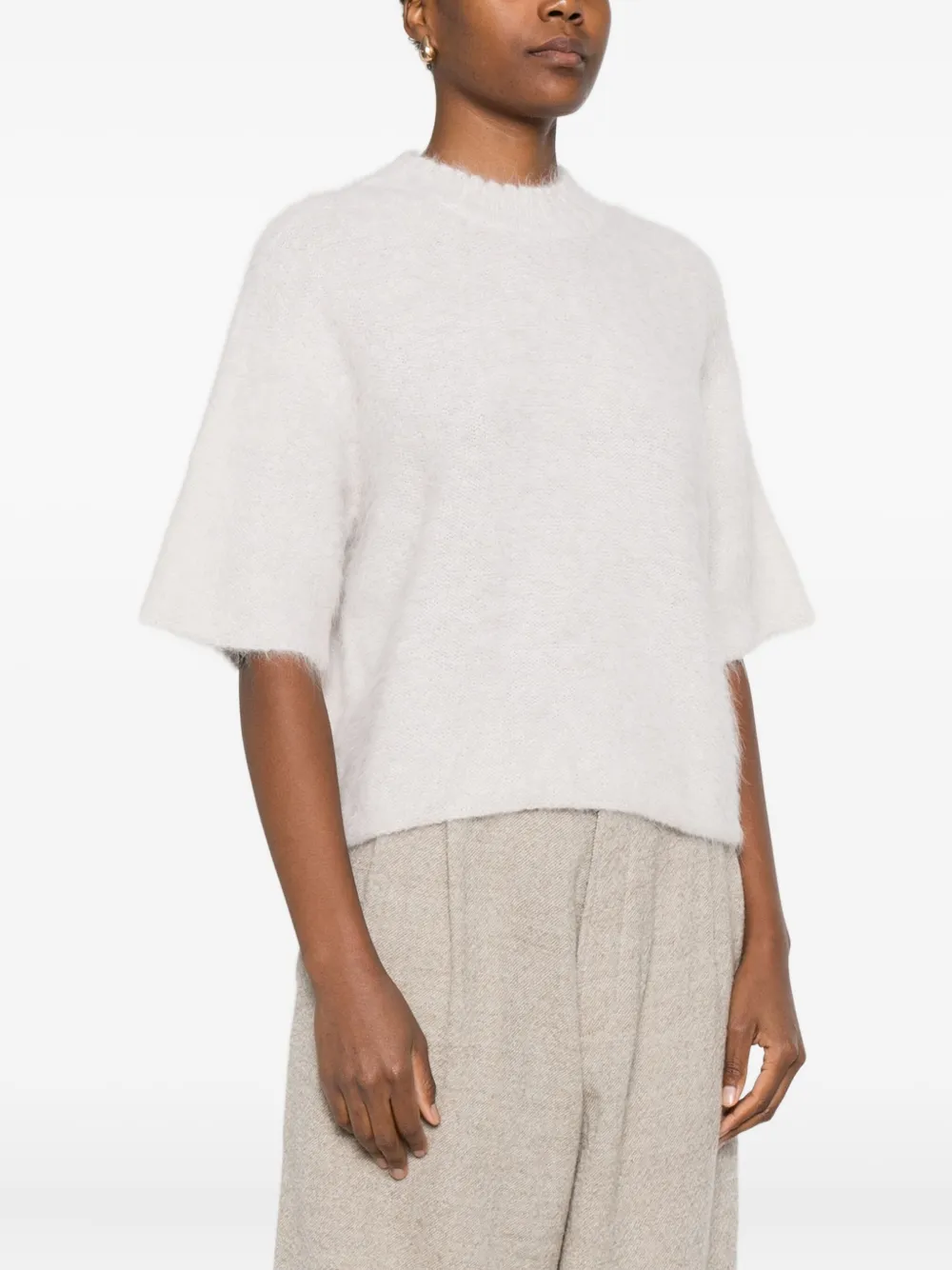 Antonelli Short-sleeve Sweater In Neutral
