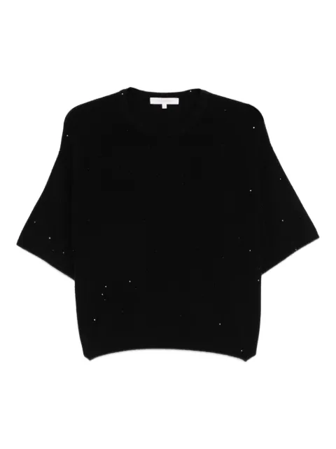Antonelli sequin-embellished short-sleeved top