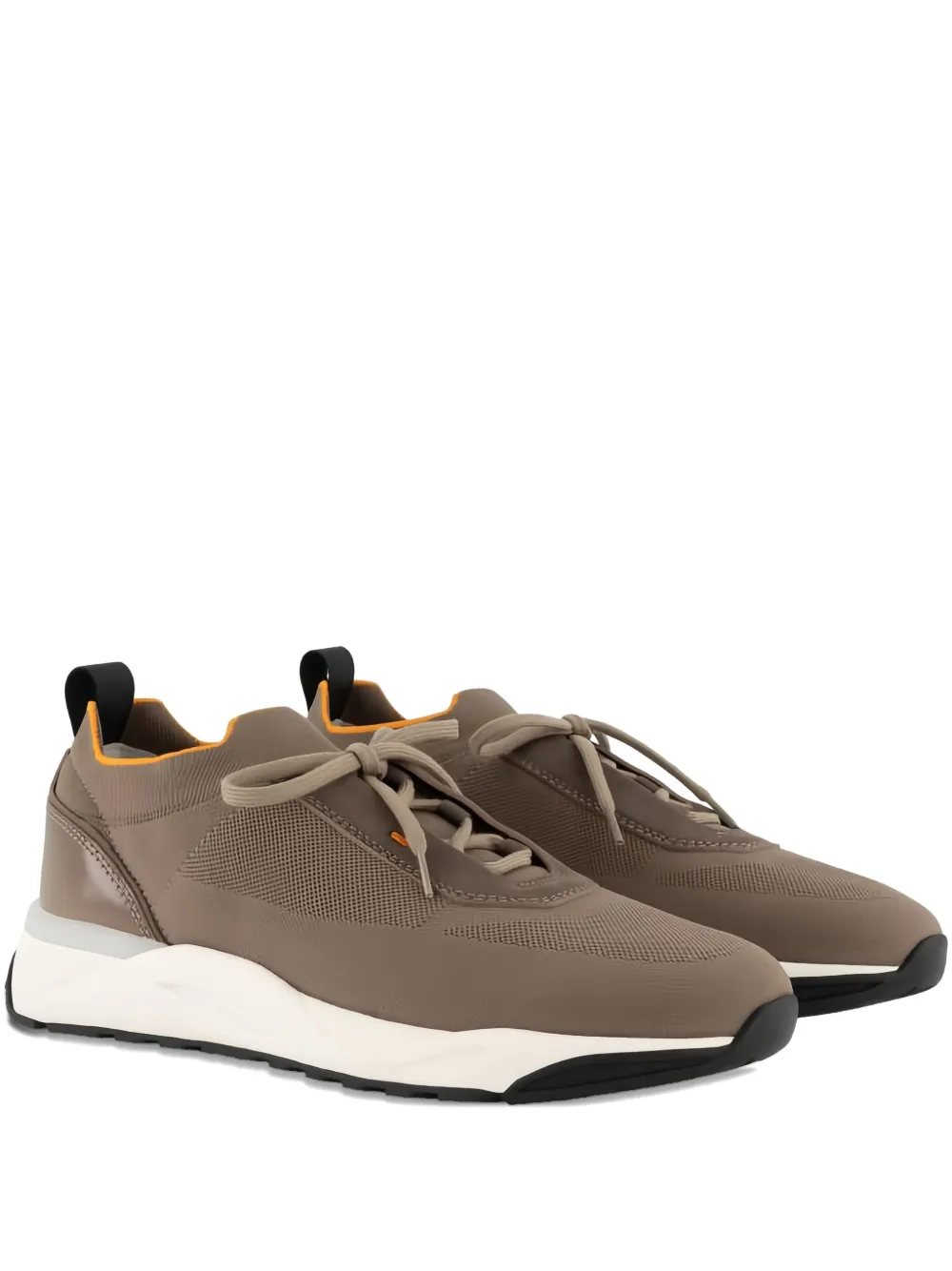 Santoni knitted-panels low-top sneakers Beige