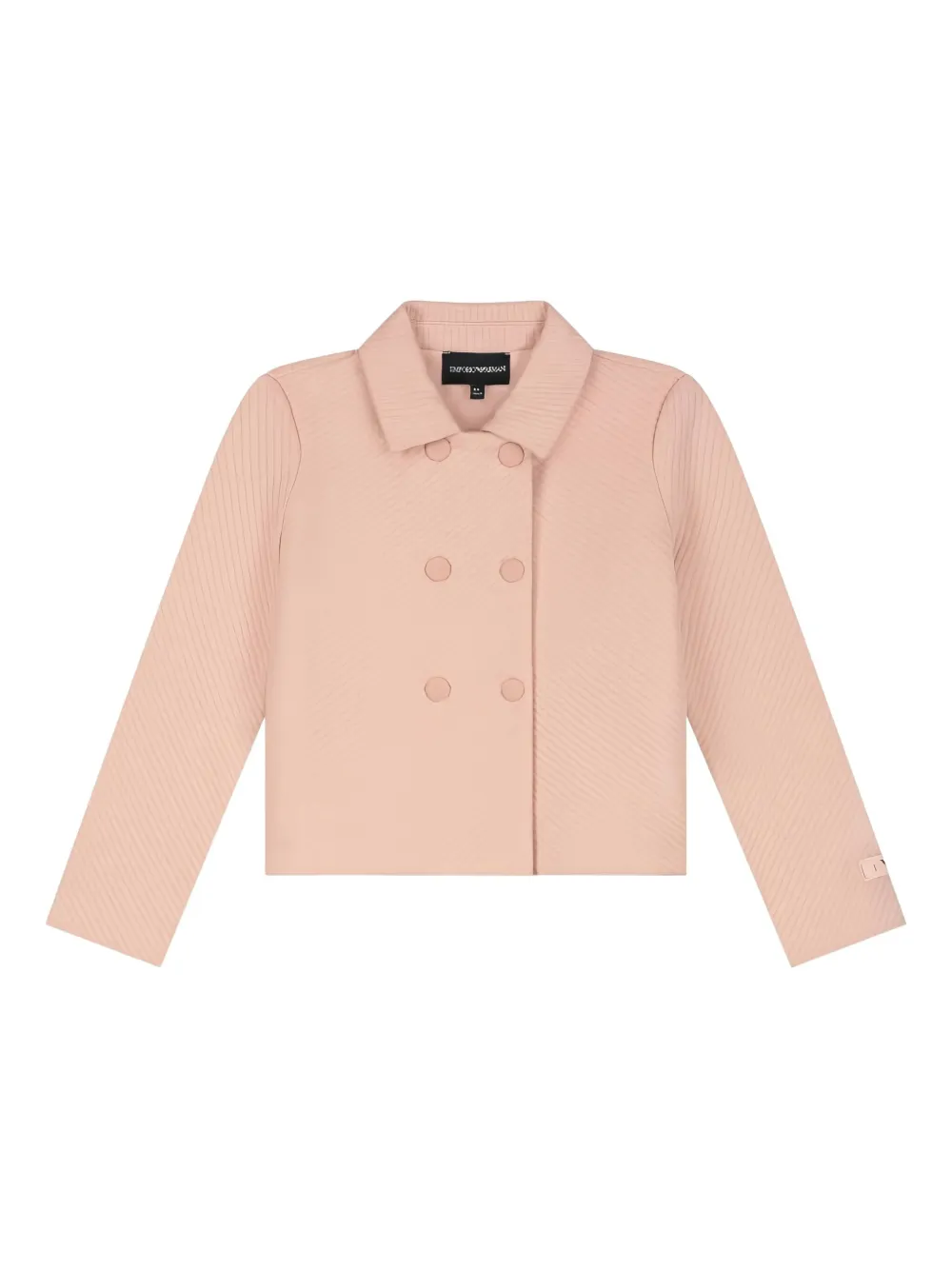 Emporio Armani Kids textured double-breasted jacket | Pink | Image 1