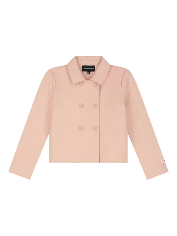 EMPORIO ARMANI ピンクジャケット 130cm Emporio Armani Kids テクスチャード ダブルジャケット | ピンク