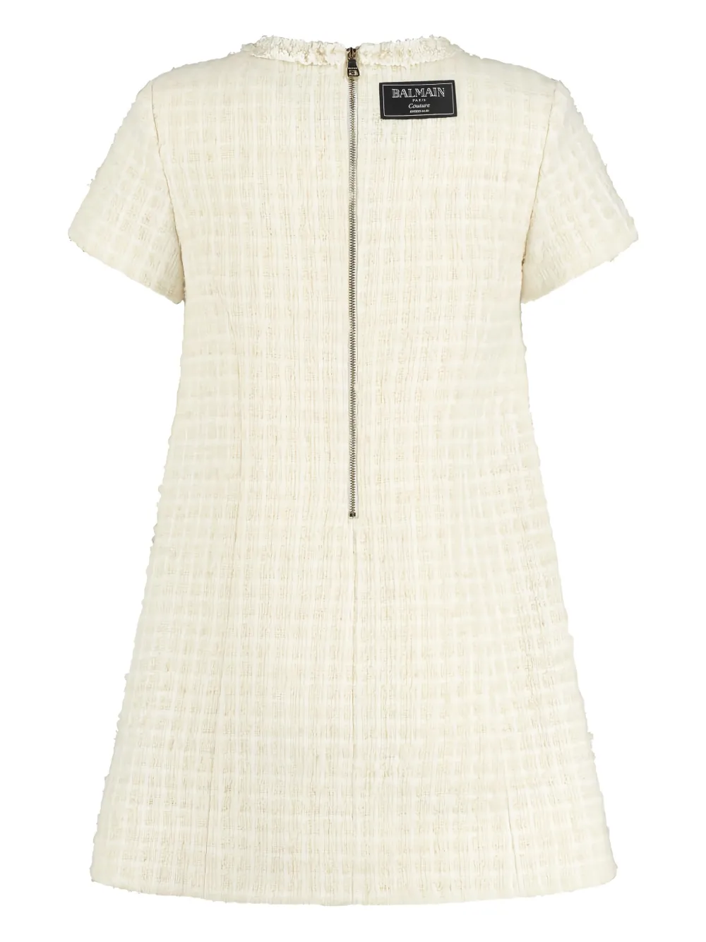 Balmain Kids Tweed jurk met zak Wit