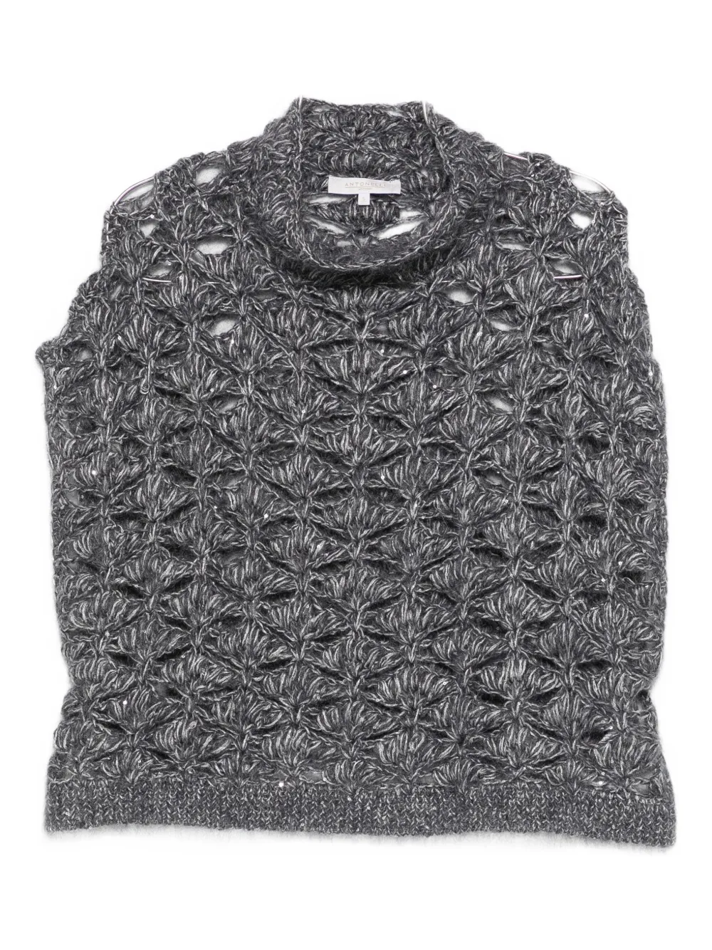 Antonelli Openwork Roll-neck Knitted Top In Multi