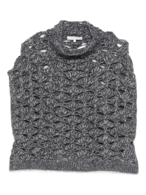 Antonelli openwork roll-neck knitted top