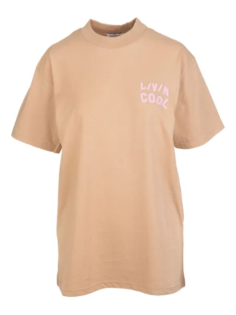 LIVINCOOL logo-print cotton T-shirt