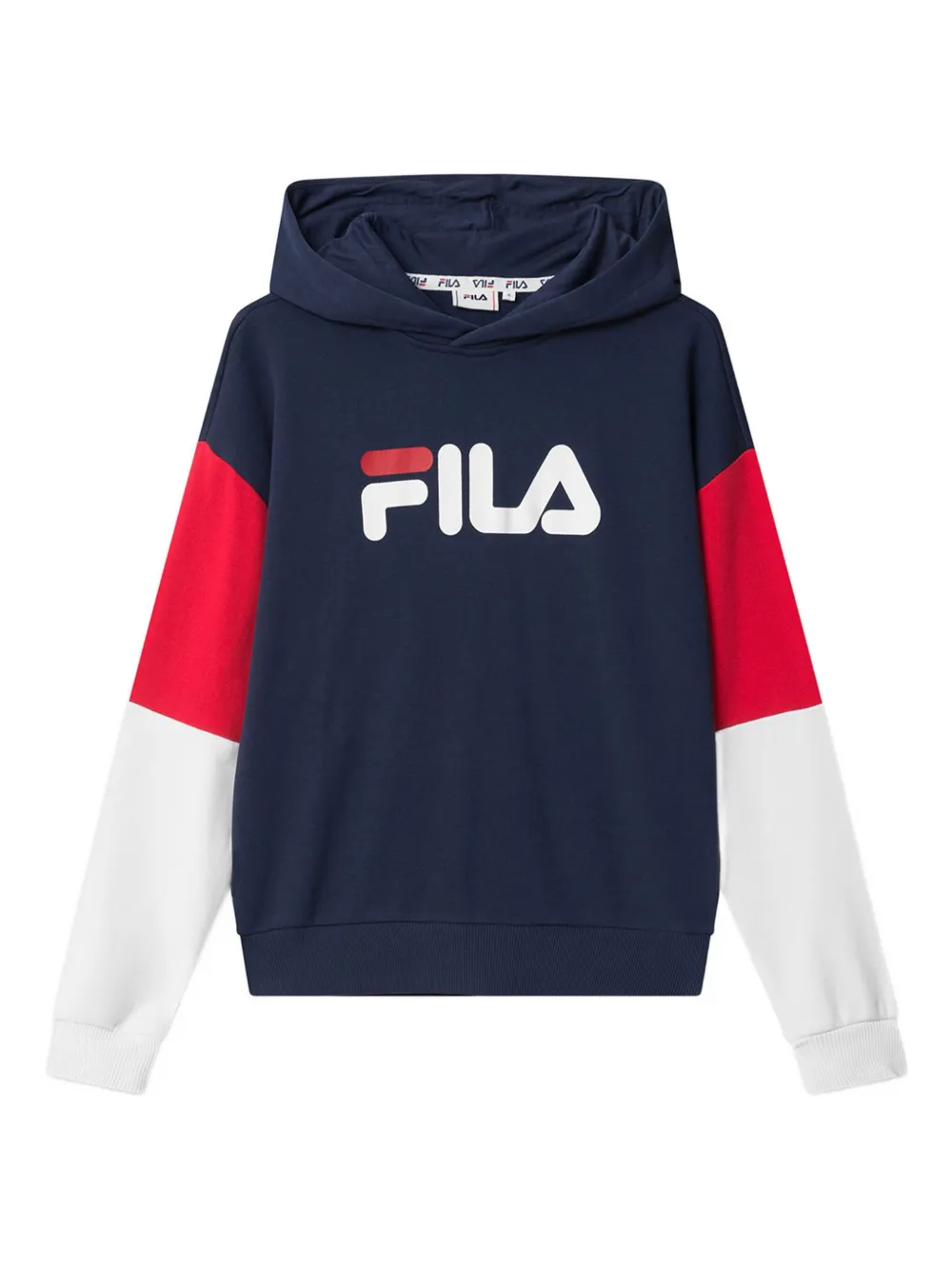 Fila Logo-print Colour-block Hoodie In Blue