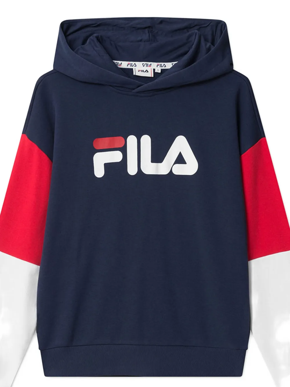 Fila Logo-print Colour-block Hoodie In Blue