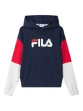 Fila logo-print colour-block hoodie - Blue