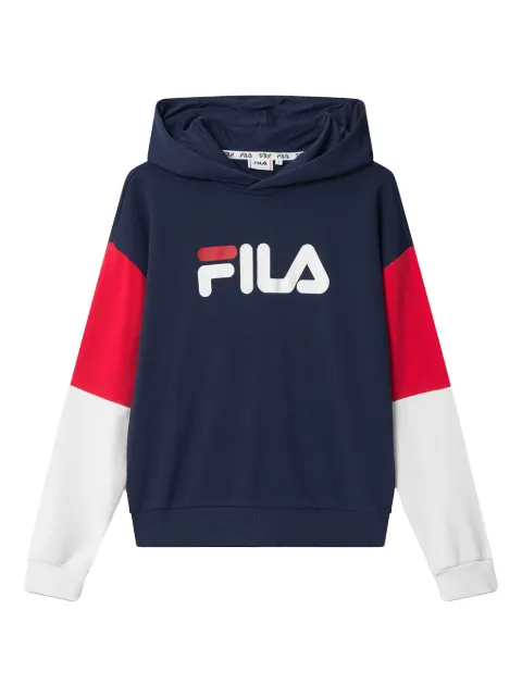 Fila logo-print colour-block hoodie