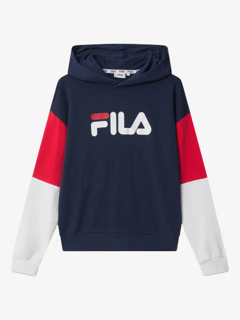 Fila logo-print colour-block hoodie