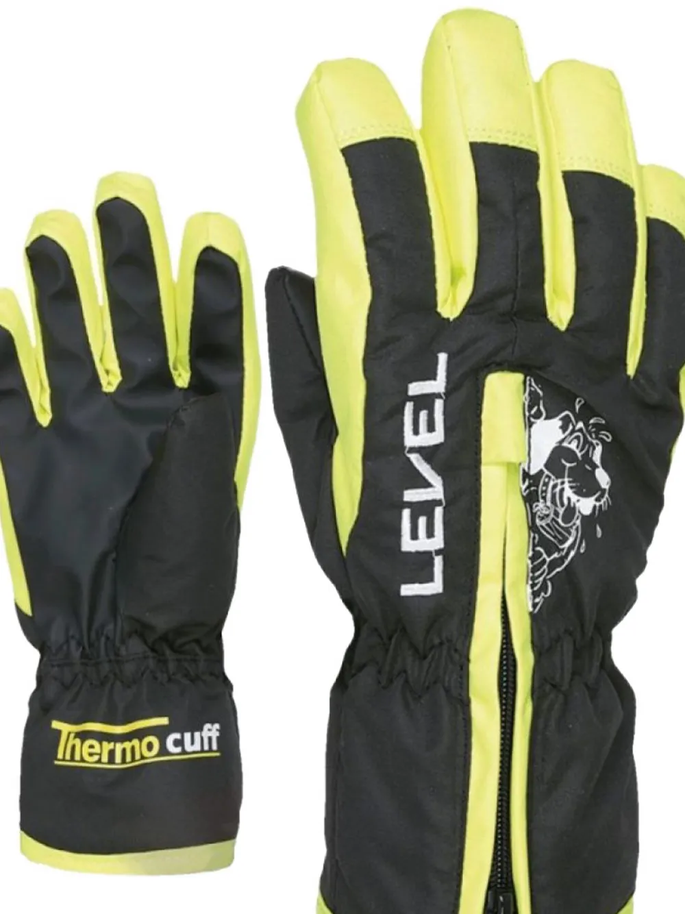  Level Kids Zip Gloves - Black 