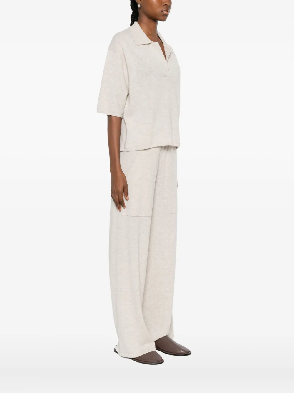 Lisa Yang Neela top met korte mouwen Beige