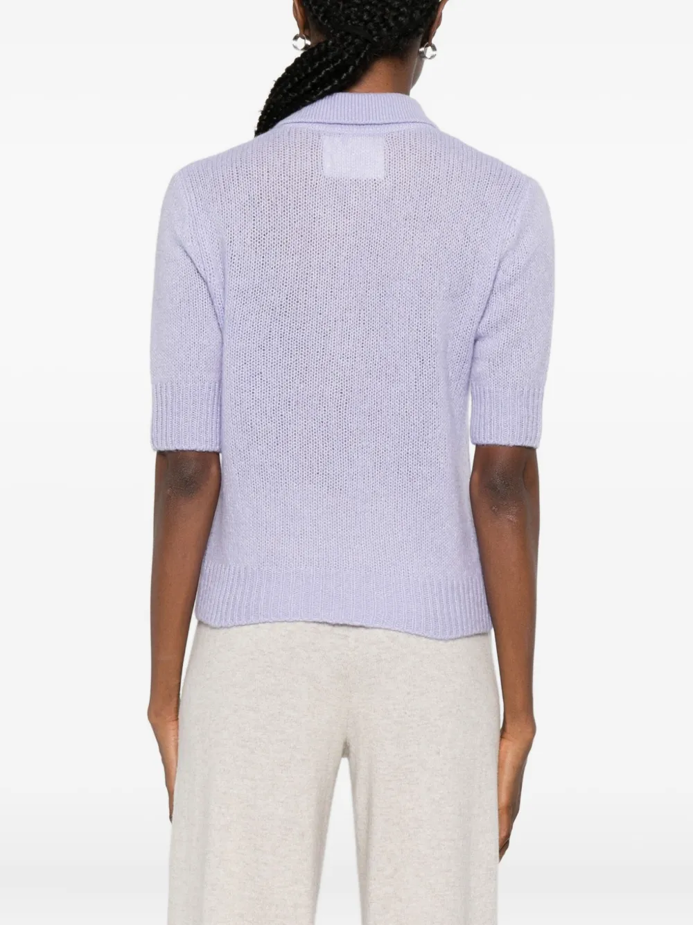 Lisa Yang Masy Buttoned Polo Top In Purple
