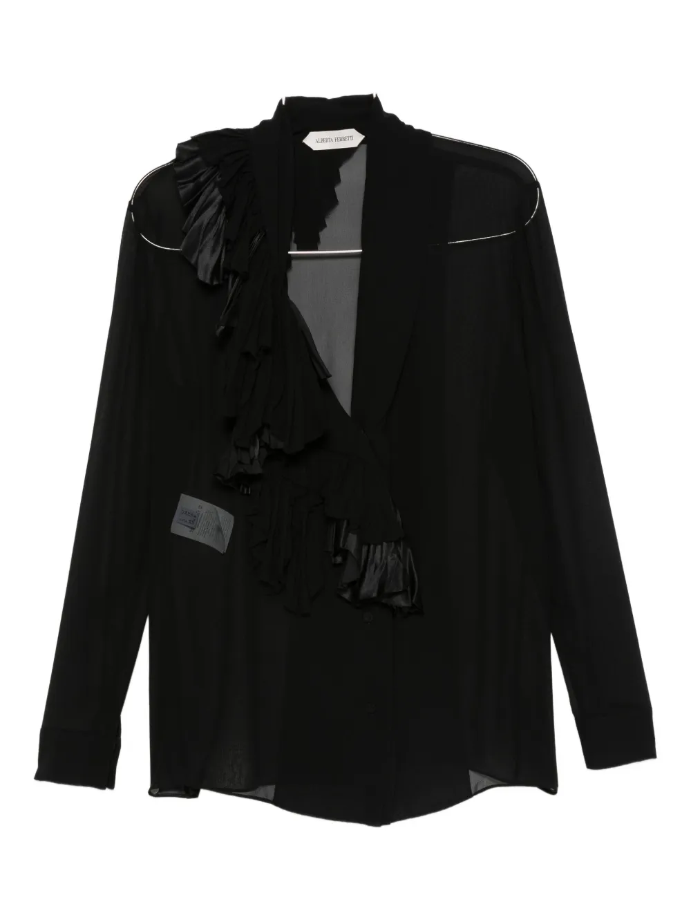 Alberta Ferretti ruffled long-sleeve blouse - ブラック Alberta Ferretti ruffled long-sleeve blouse - ブラック