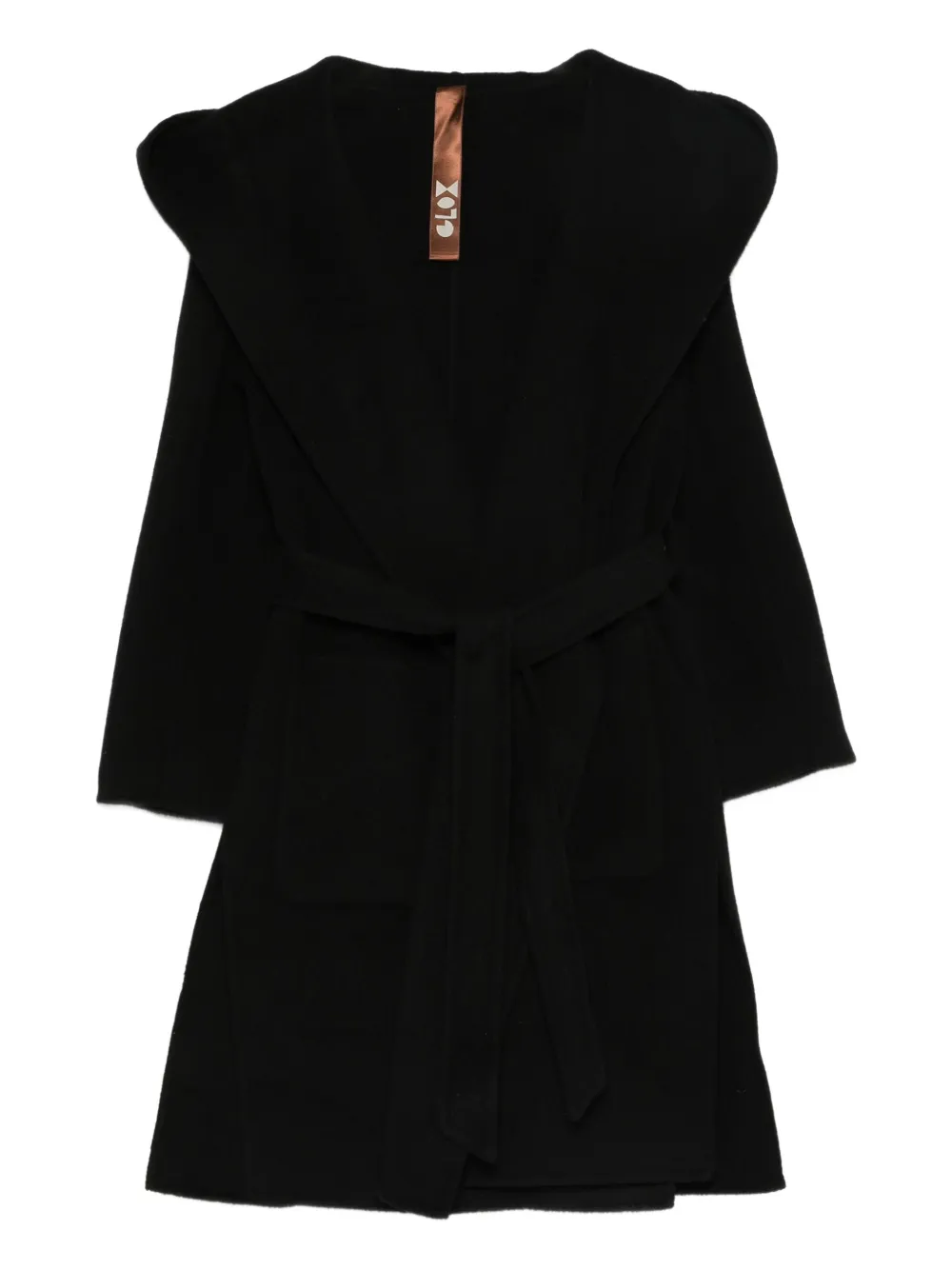 Glox Belted Coat In Black
