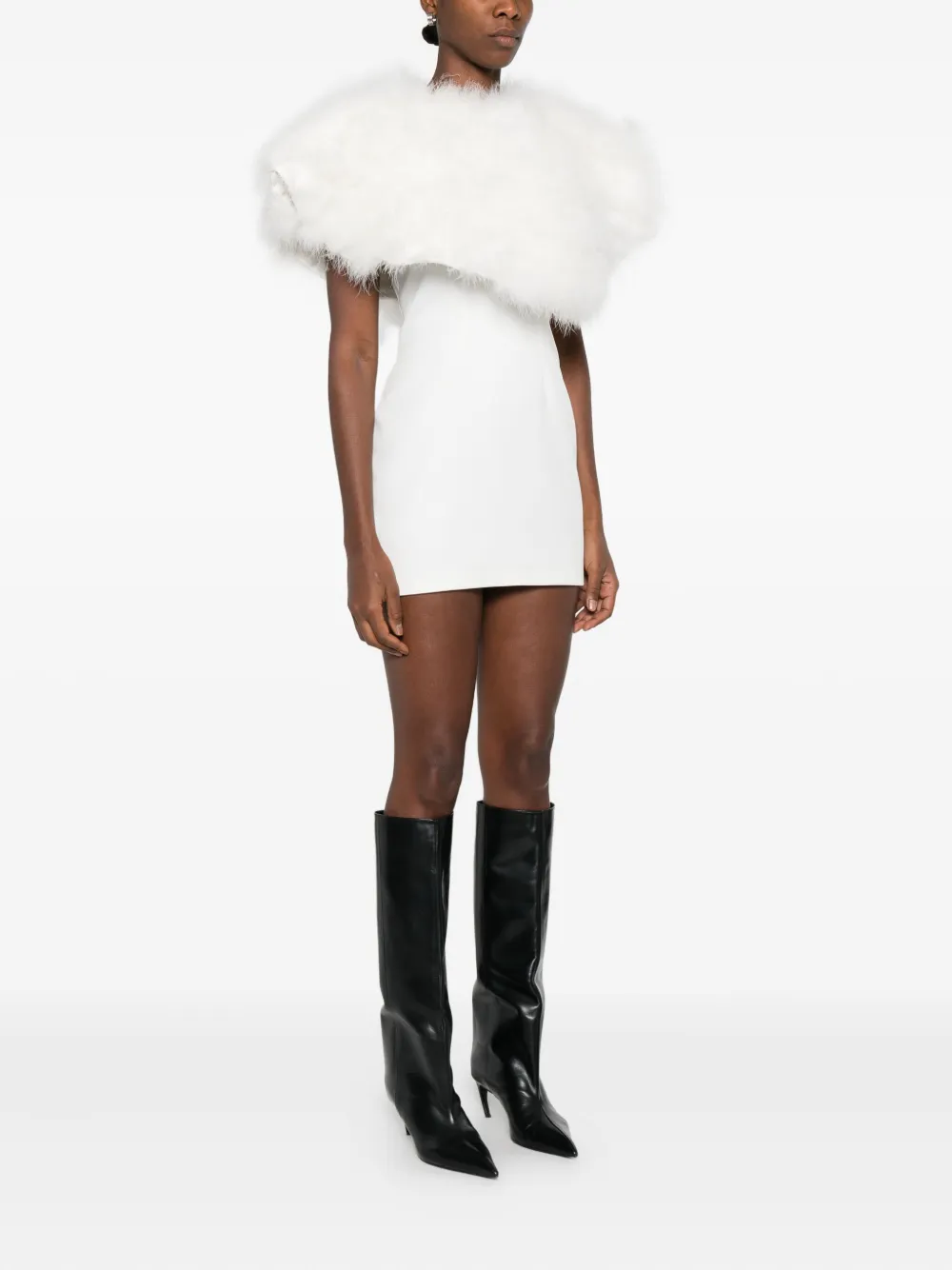 Giuseppe Di Morabito Feather-trim Dress In White