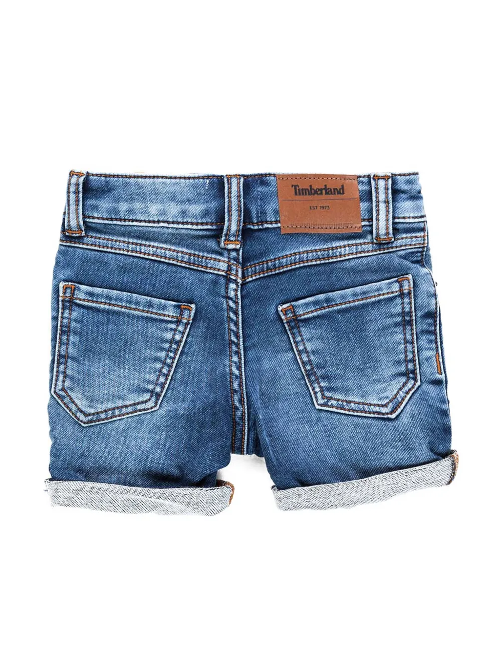 Timberland Kids Spijkershorts met gerolde pijpen Blauw