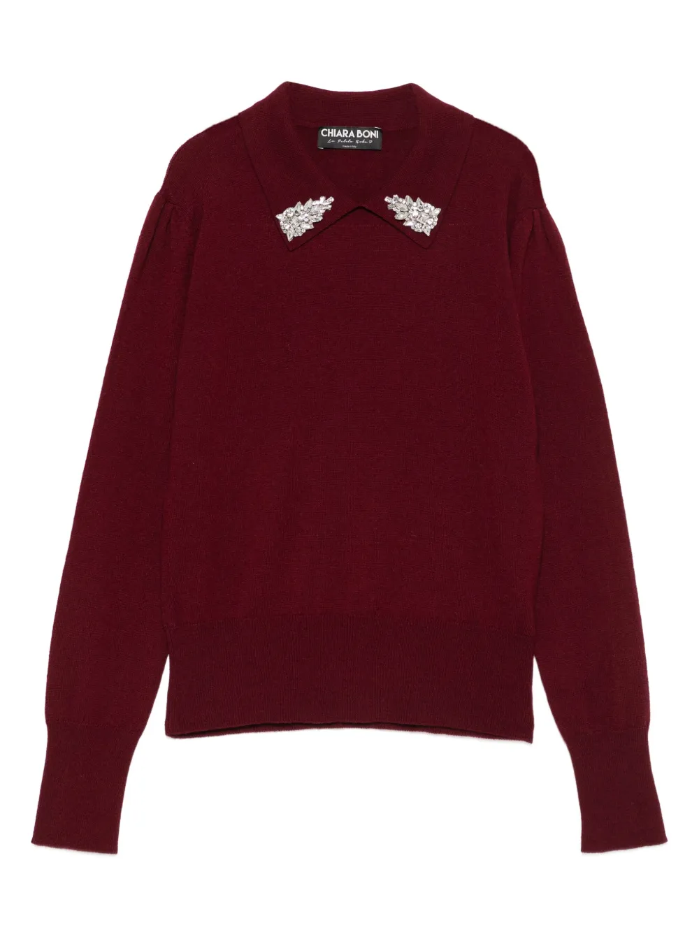 CHIARA BONI La Petite Robe crystal-embellished sweater - Rosso