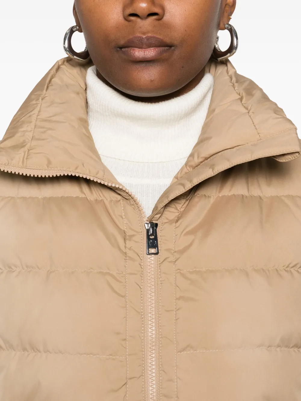 Woolrich Padded Zip-up Gilet In Neutral