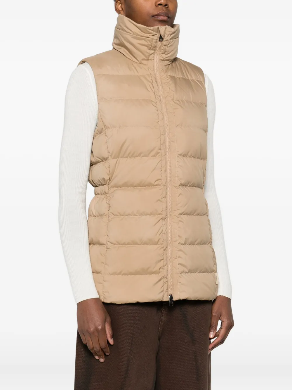 Woolrich Padded Zip-up Gilet In Neutral
