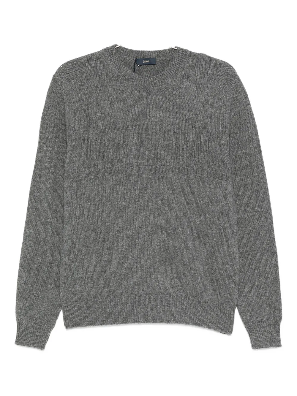 Herno logo-embossed crew-neck sweater | Grey | Image 1